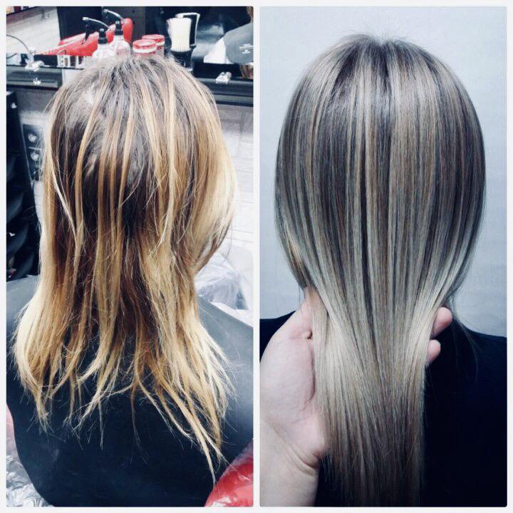 Фото мелирование и тонирование волос фото до и после