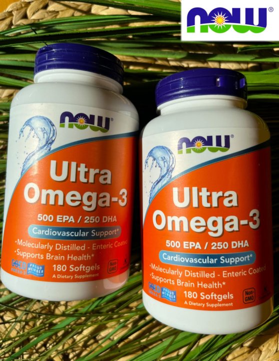 Ultra omega 3 180. Now foods DHA Kids.