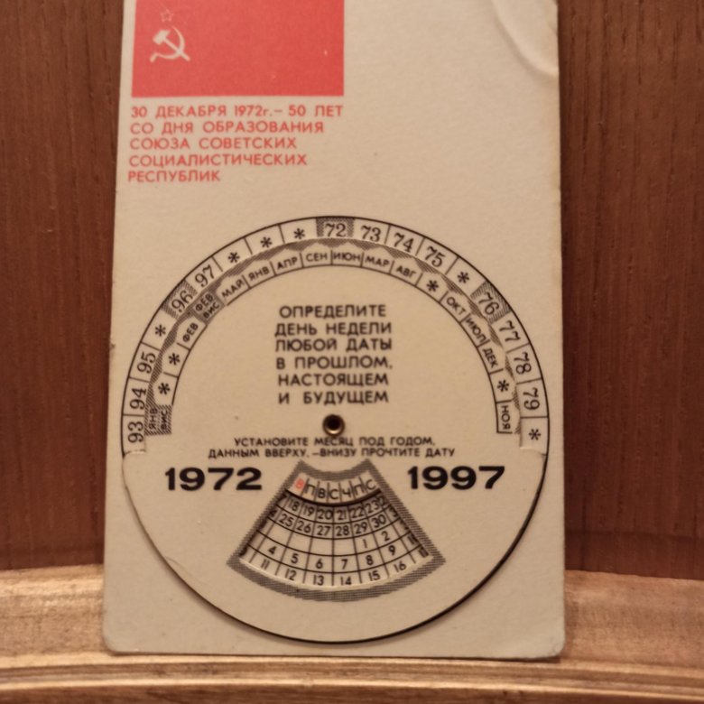 1997 ссср. Календарик 1972.