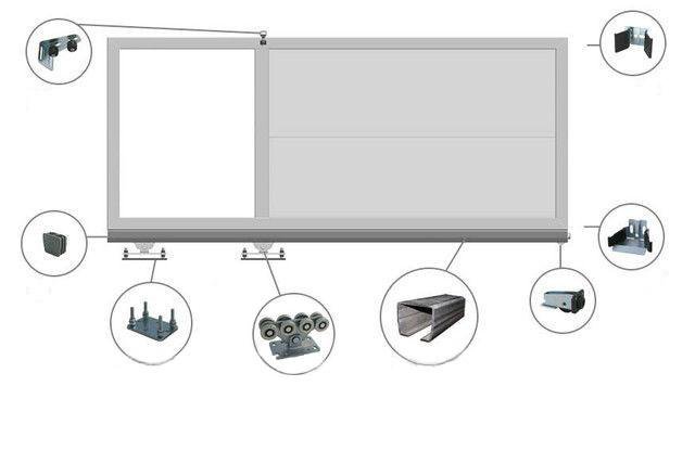 Схема откатных ворот алютех