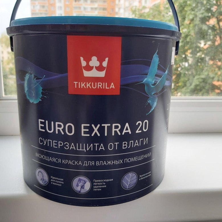 Евро экстра 20. Тиккурила евро 2. Tikkurila Euro Extra 20 выкраска белый матовый.