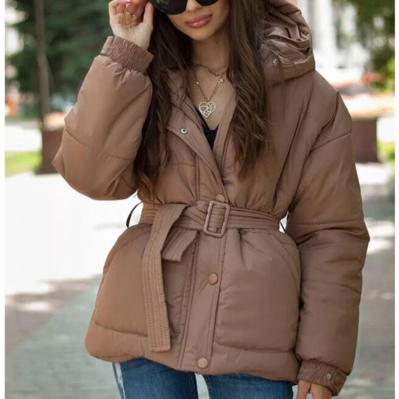 Коричневая куртка женская зимняя с чем носить