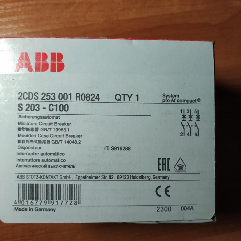 Автоматические выключатели АВВ,ABB –  , цена 3 250 руб .
