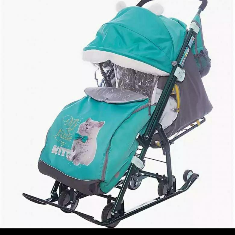 Санки коляски зеленые. Nika Kids санки-коляска 7.