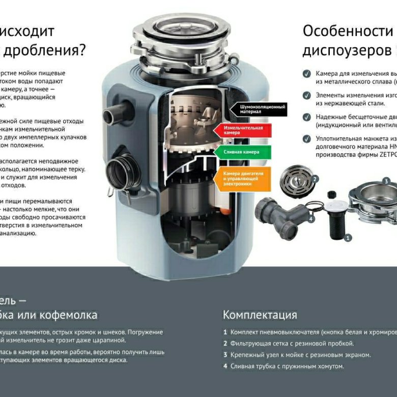 Обзор измельчителей отходов для кухни