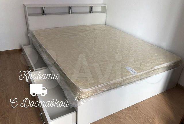 Кровать двуспальная с матрасом – купить в Москве, цена 13 500 руб ...