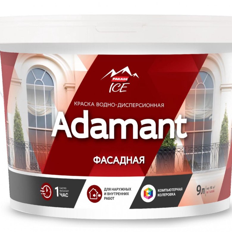 Краска фасадная Adamant 9 л база A – купить в Москве, цена 1 848 руб ...