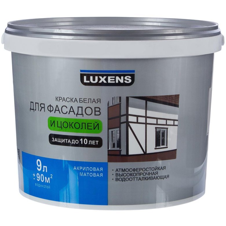 Краска для фасадов и цоколей Luxens база А 9 л – купить в Москве, цена ...