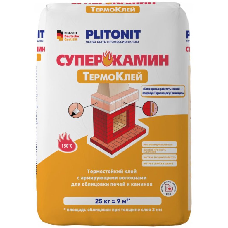 Клей термостойкий Плитонит Супер Камин ТермоКлей, 25 кг – купить, цена ...