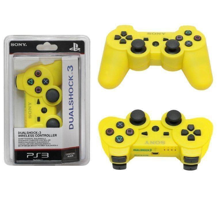 Включи игру желтый джойстик. Геймпад Sony Dualshock 3 желтый. Джойстик Sony беспроводной желтый. Желтый джойстик PS one. Геймпад ps3 беспроводной желтый (новый).