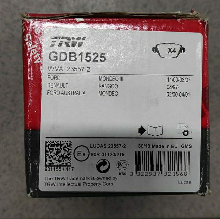 Колодки тормозные дисковые TRV GDB 1525 – купить в Москве, цена 3 000 ...