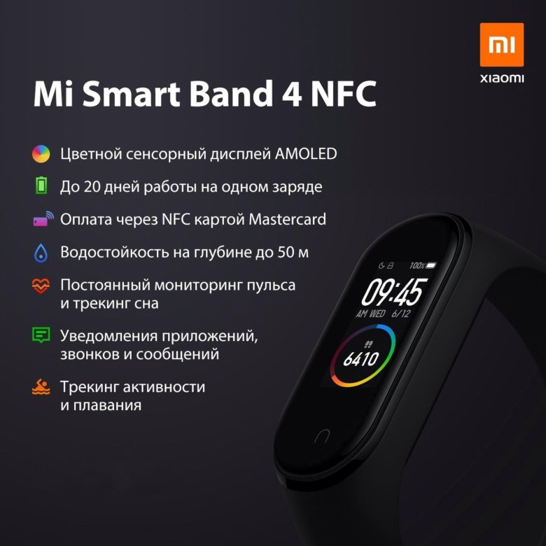 Mi band 4 nfc карта мир