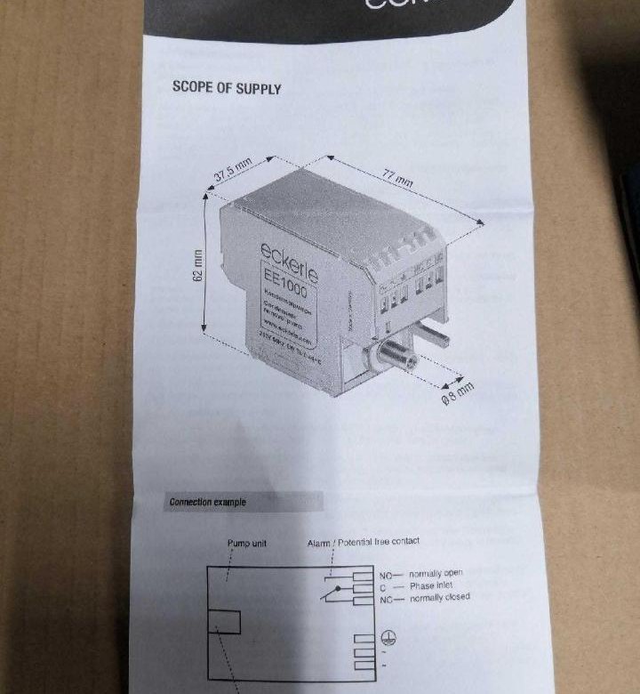 Ee1000 eckerle дренажная помпа схема подключения
