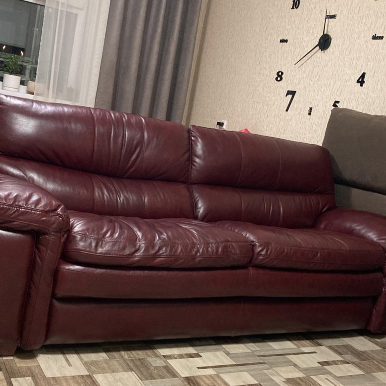 Диван кожаный – купить в Красноярске, цена 110 000 руб., дата ...