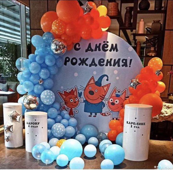 Круглая фотозона Три кота, Пиньята, Шары 3 кота – купить в Новосибирске ...