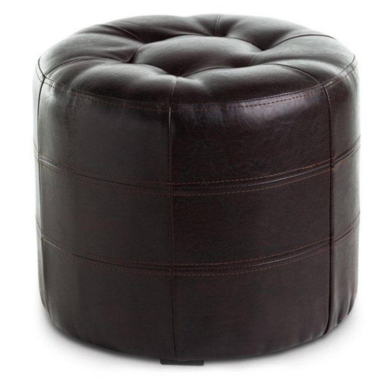 Круглый пуф кожаный ПМ: Вентал Арт ПФ-7 – купить в Москве, цена 3 590 ...