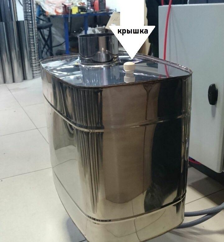 Бак для банной печи на трубе овальный 50 л 1мм –  в Новосибирске .
