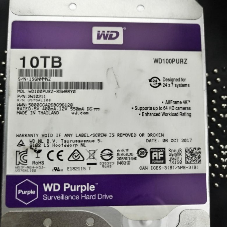 Hdd wd purple 10tb