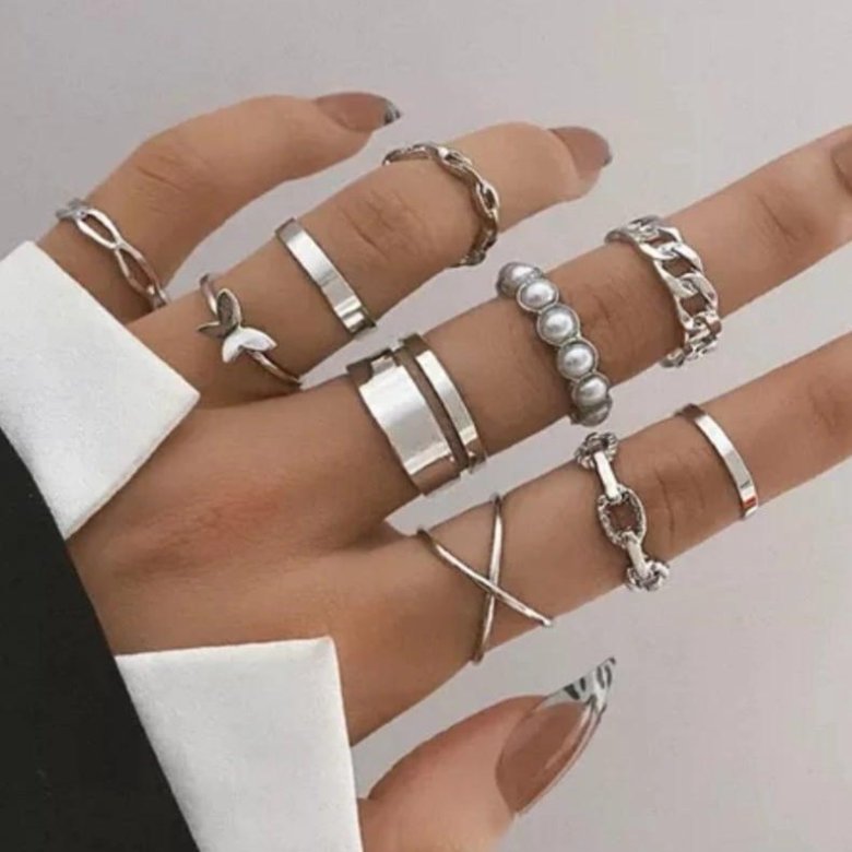 Набор колец 10шт. Кольца. Бижутерия – купить в Красноярске, цена 210 ...