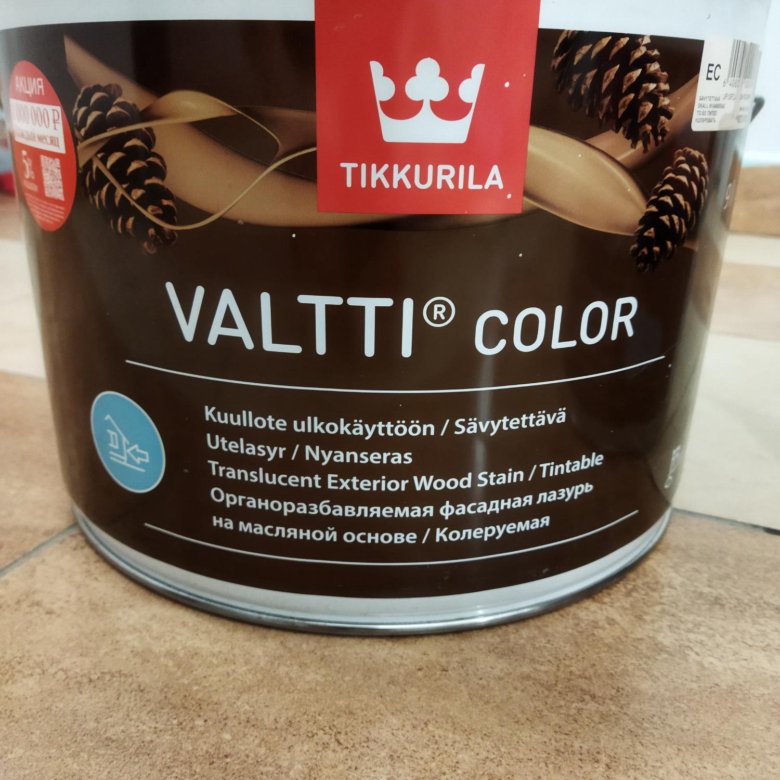 Фасадная лазурь Tikkurila Valtti Color (Валтти колор). Тиккурила Валти 5084. Цвет фасадная лазурь. Valtti Akvacolor 5084 Финляндия.