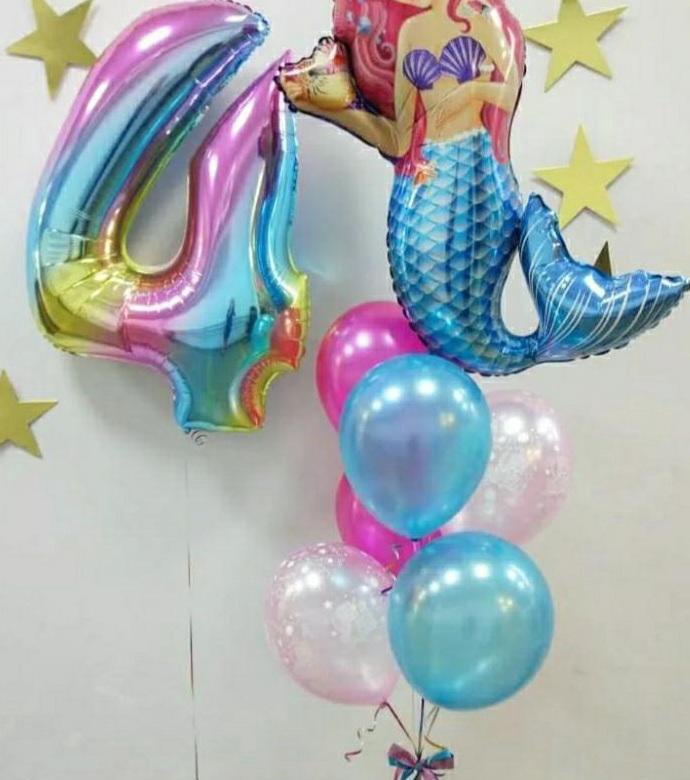 Русалочка шарики. Шарики гелиевые для девочки – купить в Москве, цена ...