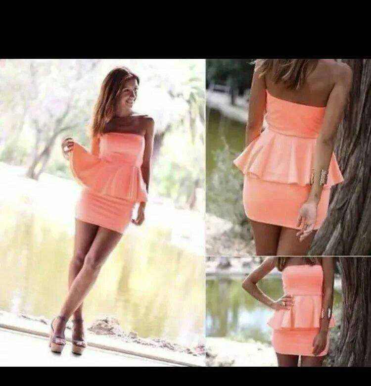 Короткое Оранжевое Платье фото 32