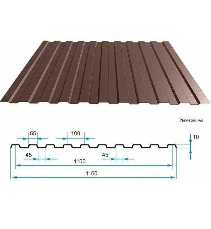 Лист с10 размеры. Профлист сс10 1160/1100. Профлист сс10-1100-0,55. Профнастил сс10 и с10 отличие. Профнастил сс10 чертеж.