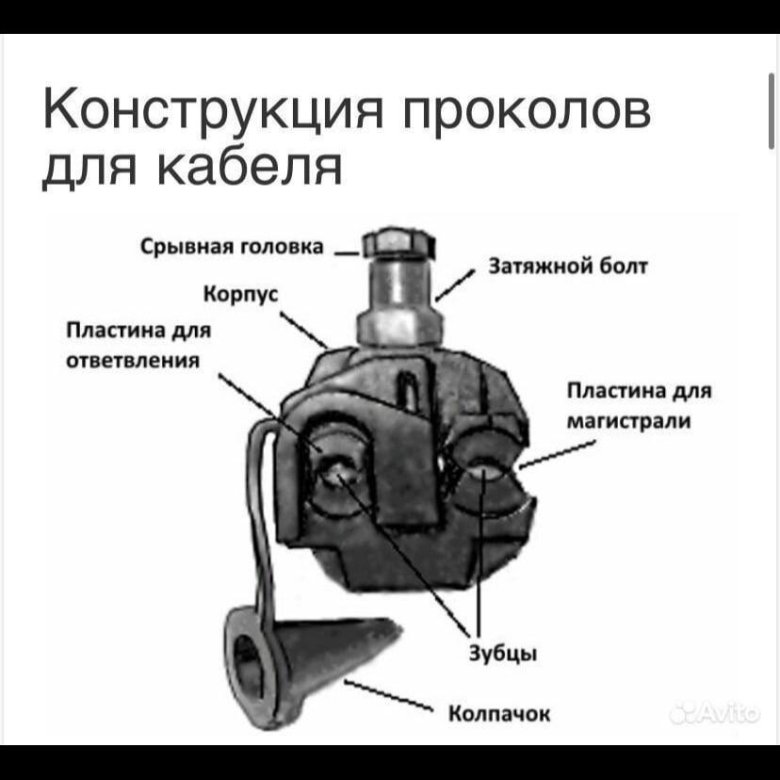 Прокалывающий зажим для сип схема