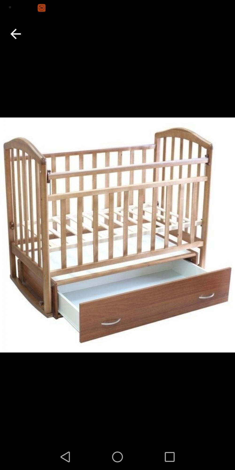Кровать для новорожденных с маятником и ящиком