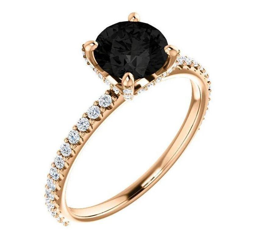 Кольцо с черным бриллиантом - фотография № 5