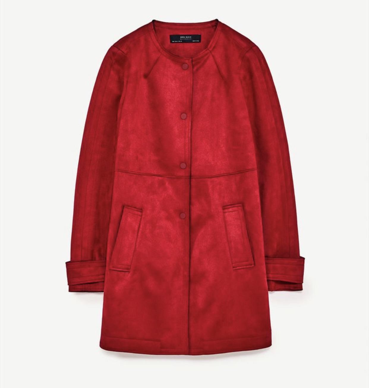 Zara красное пальто
