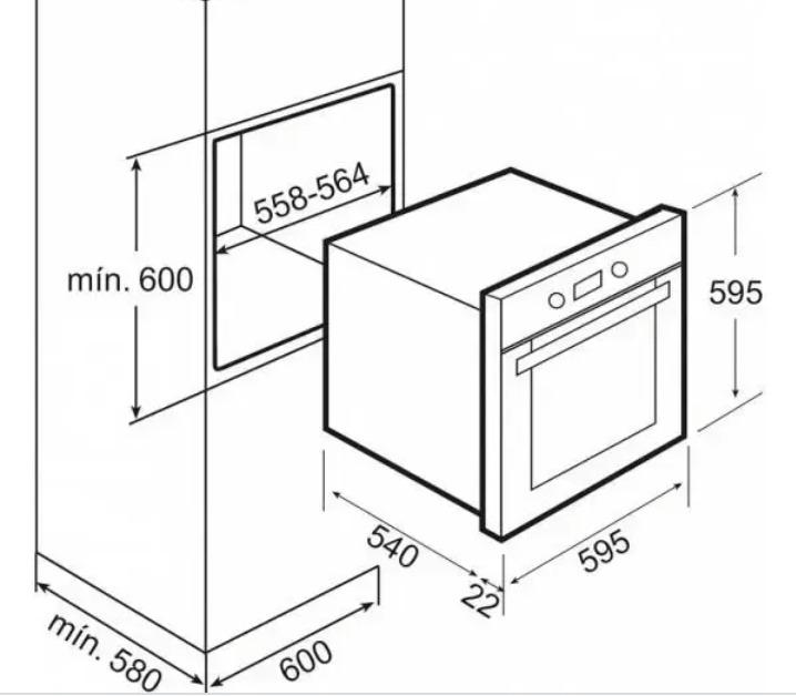 Ширина духового шкафа встроенного