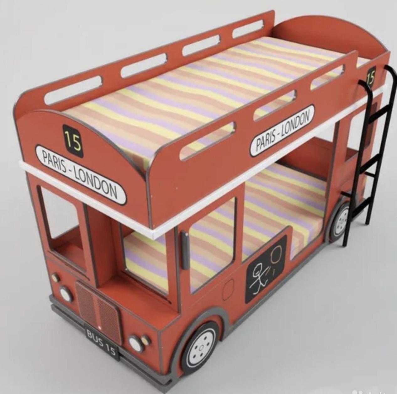 двухэтажная кровать для детей автобус