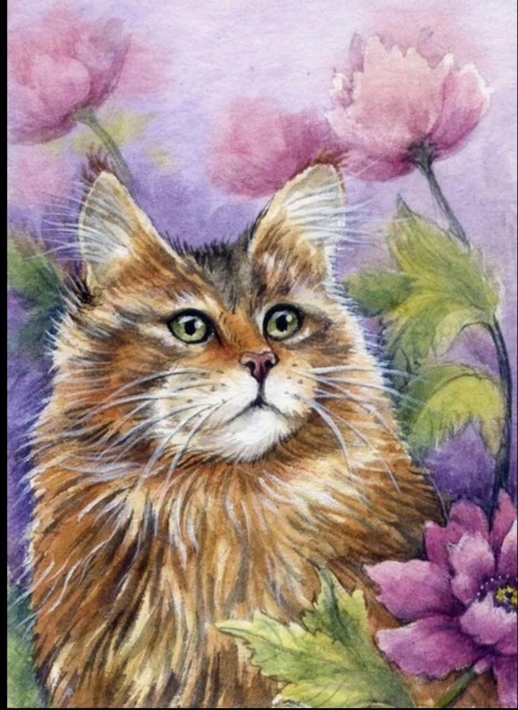 Акварельные коты/американская художница Elena Mezhibovsky