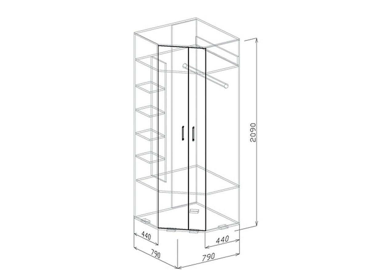 Купить Угловой Шкаф В Прихожую Ширина 75