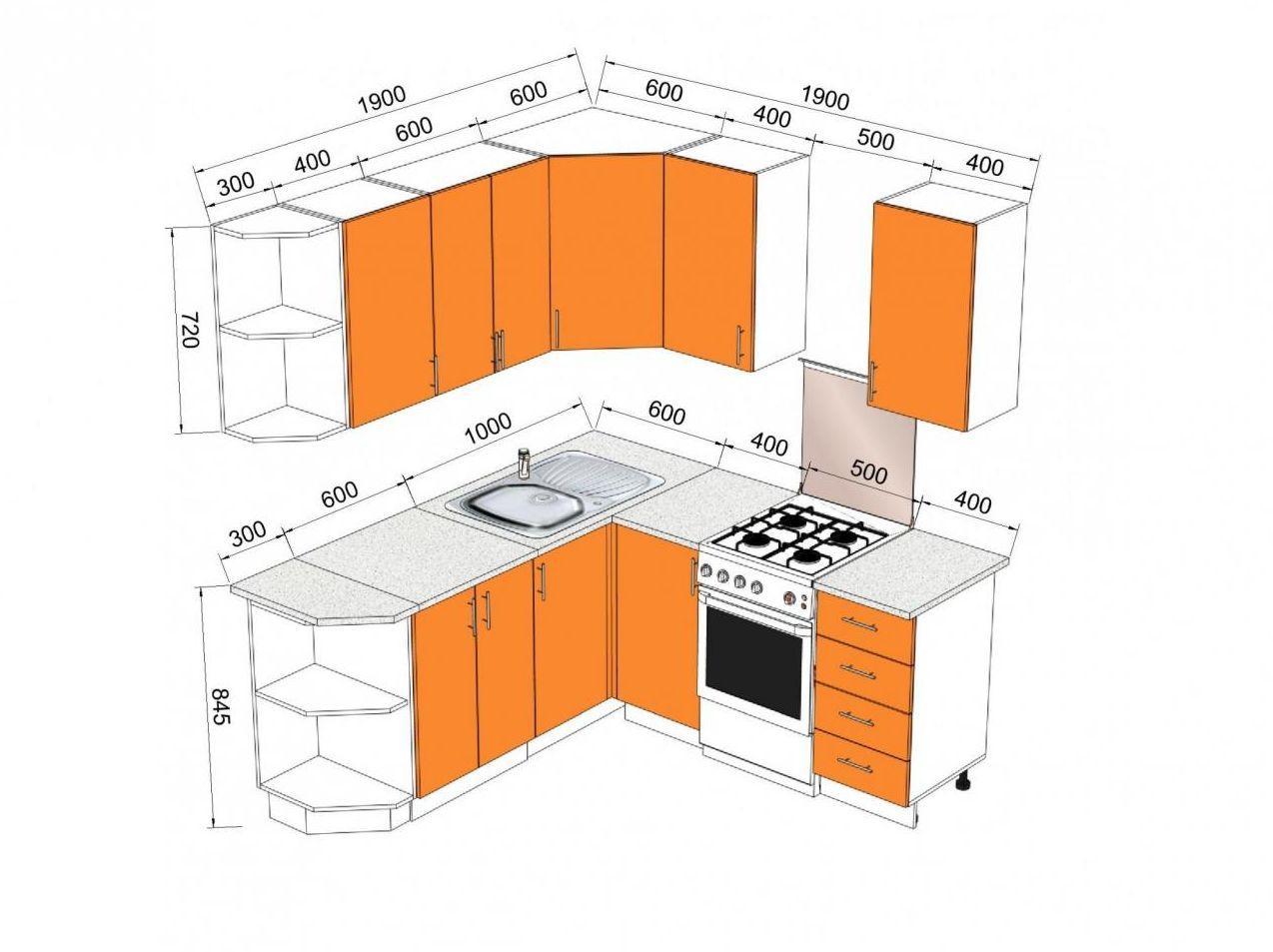 Проект кухонного гарнитура углового