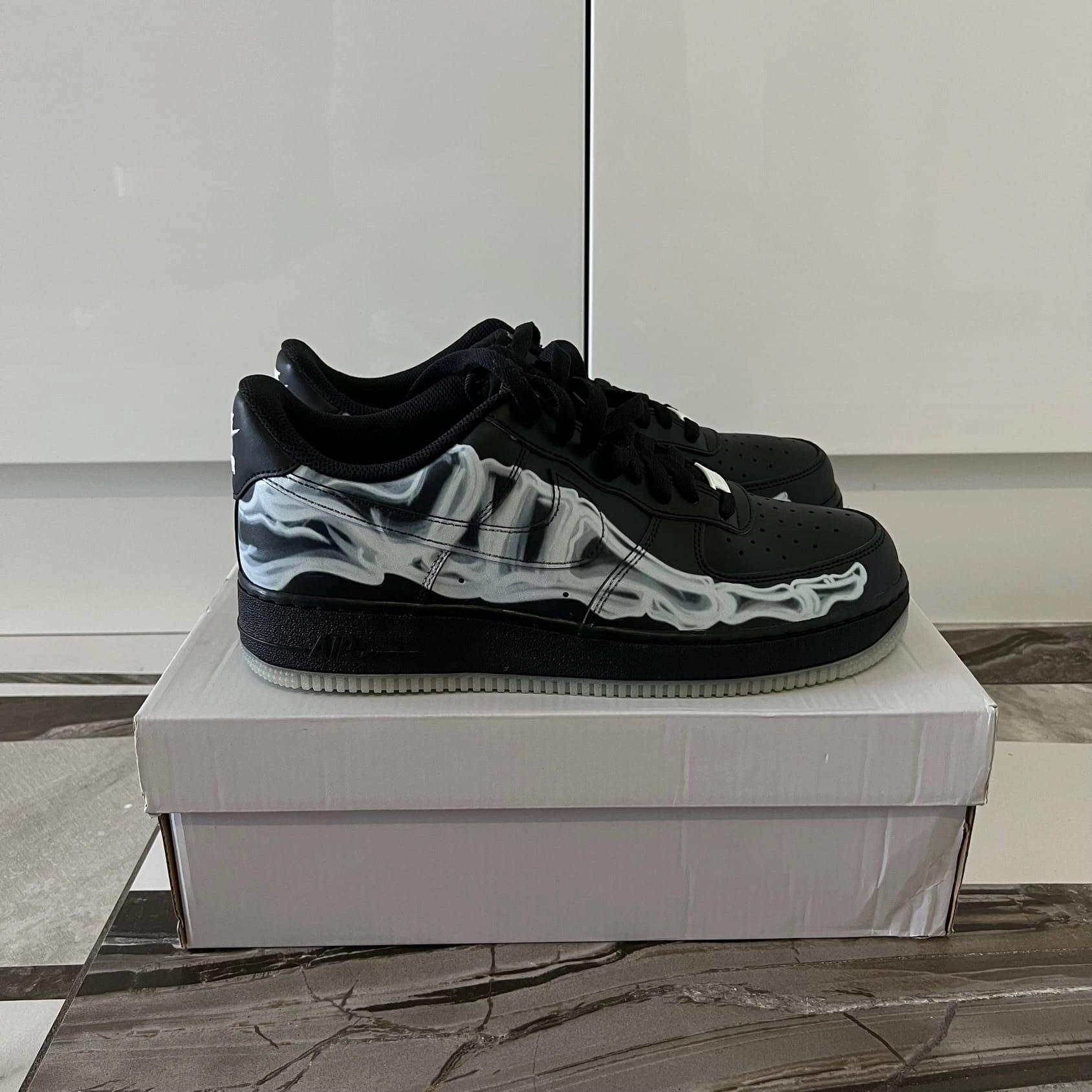 air force 1 low skeleton black