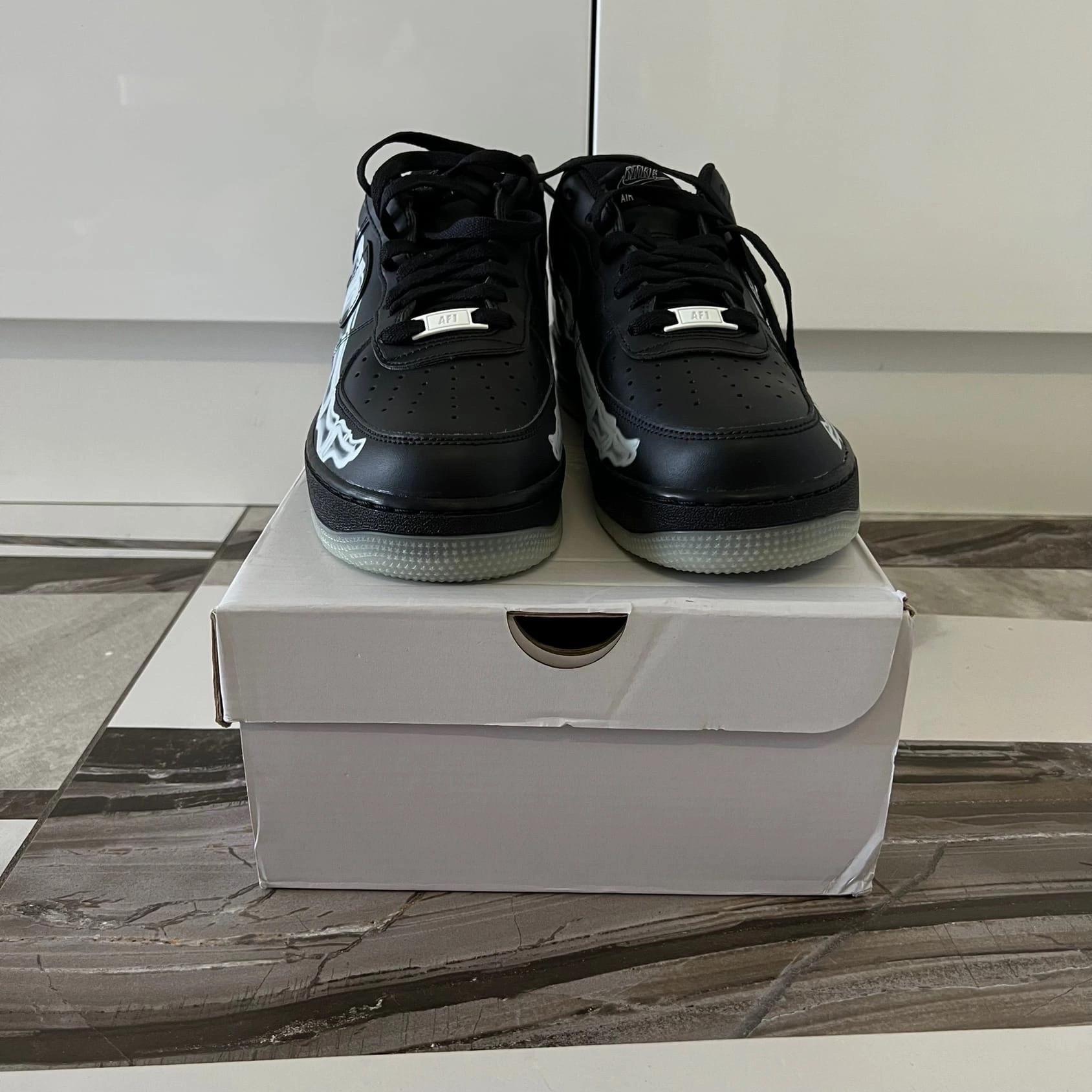 air force 1 low skeleton black